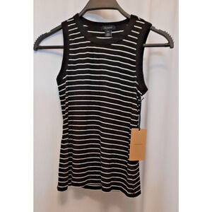 Halogen xxs nwt black and white stripe sleeveless tank top